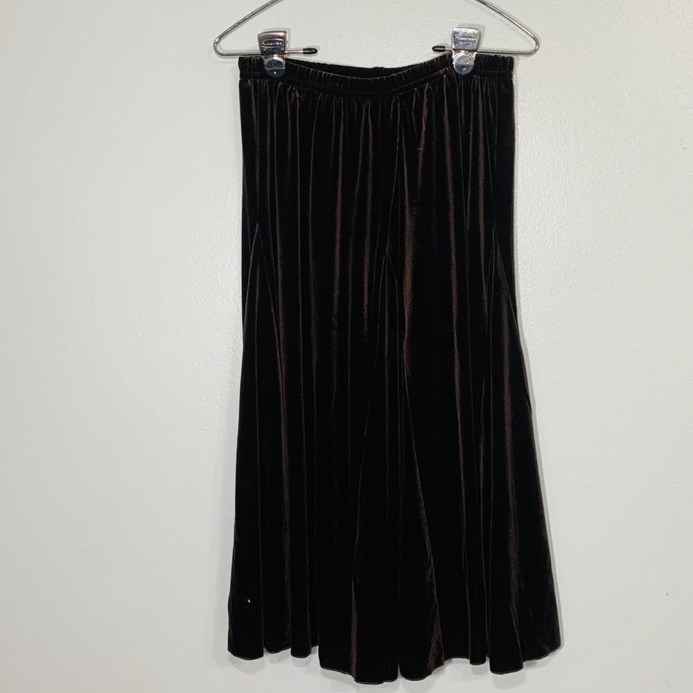 Carol Rose Brown Velvety Full Length Skirt [Med]